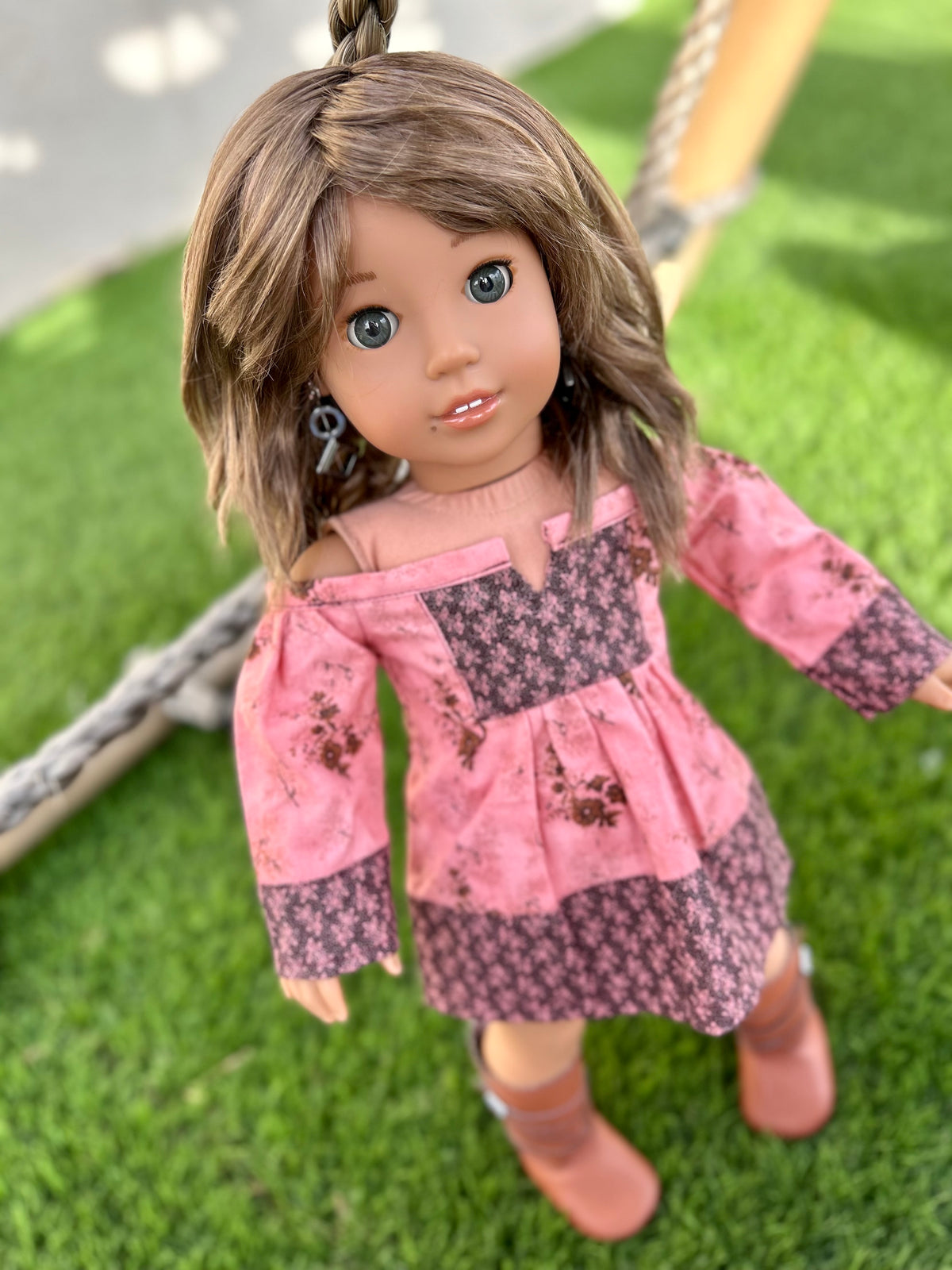 Zazou Dolls Custom doll wig for 18" American Girl Dolls - Vegan Mohair - fits 10-11" head size of dolls such as OG Blythe BJD Gotz meadowdolls