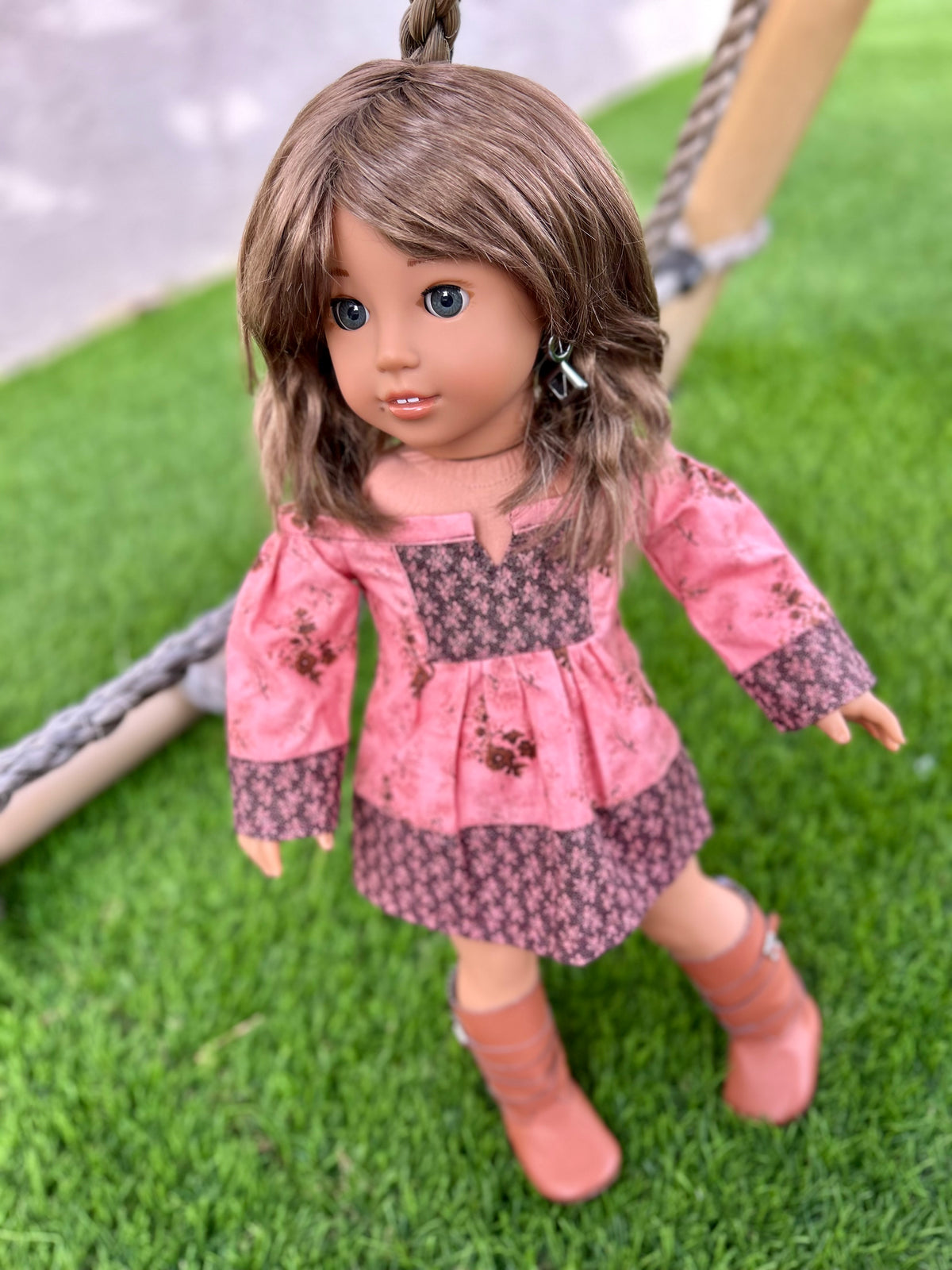 Zazou Dolls Custom doll wig for 18" American Girl Dolls - Vegan Mohair - fits 10-11" head size of dolls such as OG Blythe BJD Gotz meadowdolls
