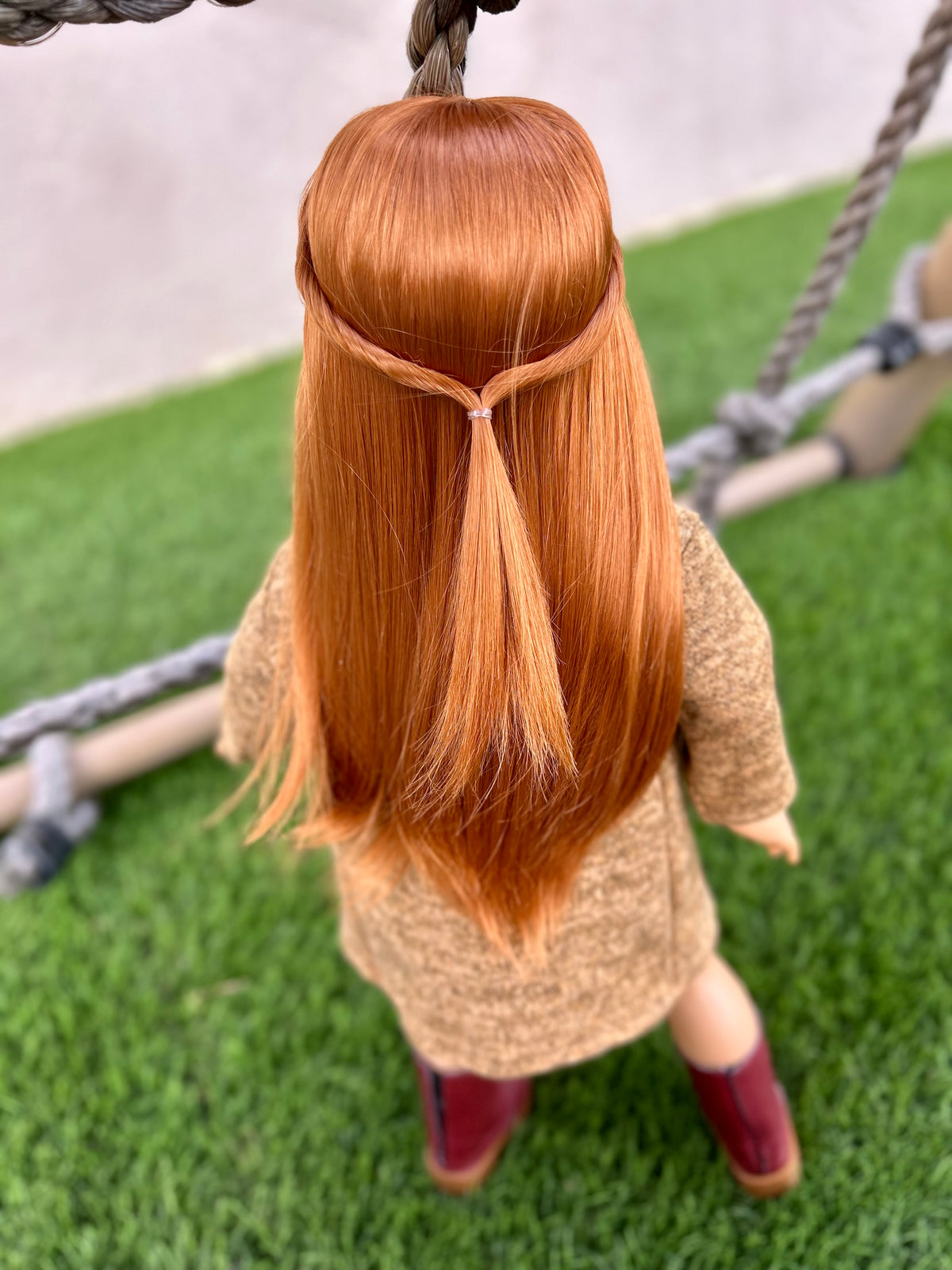 Zazou Dolls Custom doll wig for 18" American Girl Dolls - Vegan Mohair - fits 10-11" head size of dolls such as OG Blythe BJD Gotz meadowdolls