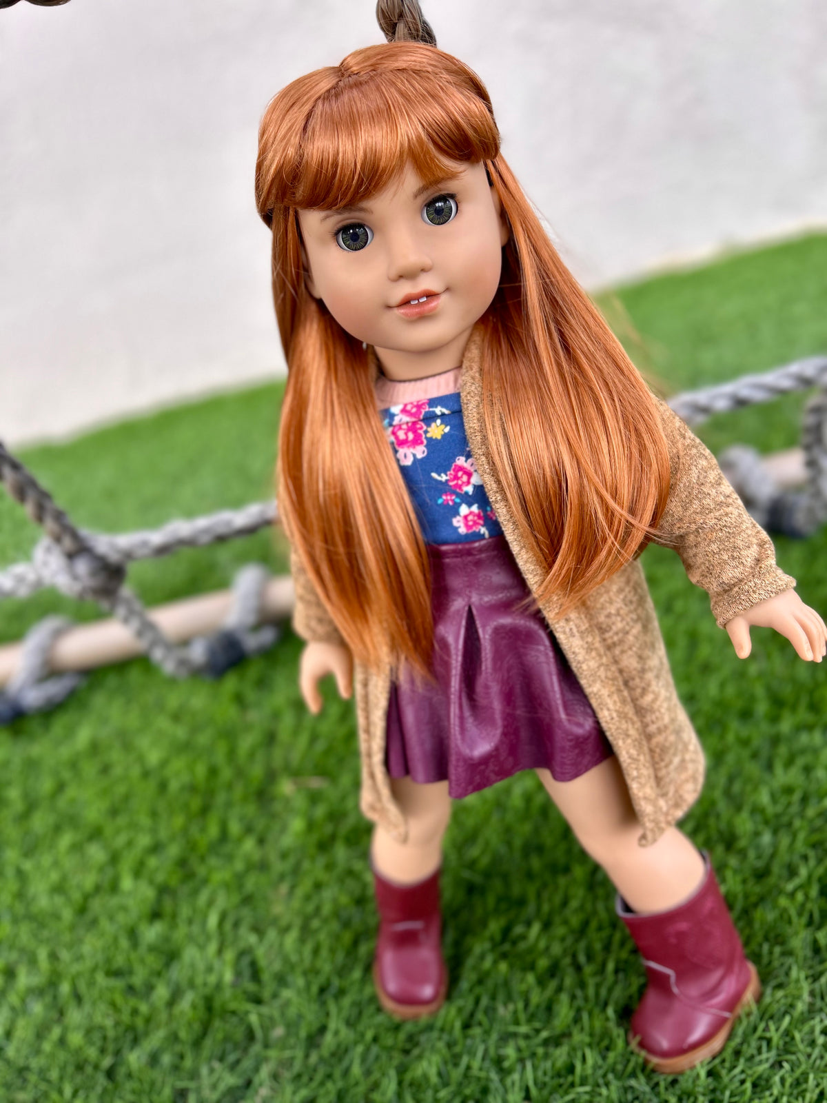Zazou Dolls Custom doll wig for 18" American Girl Dolls - Vegan Mohair - fits 10-11" head size of dolls such as OG Blythe BJD Gotz meadowdolls