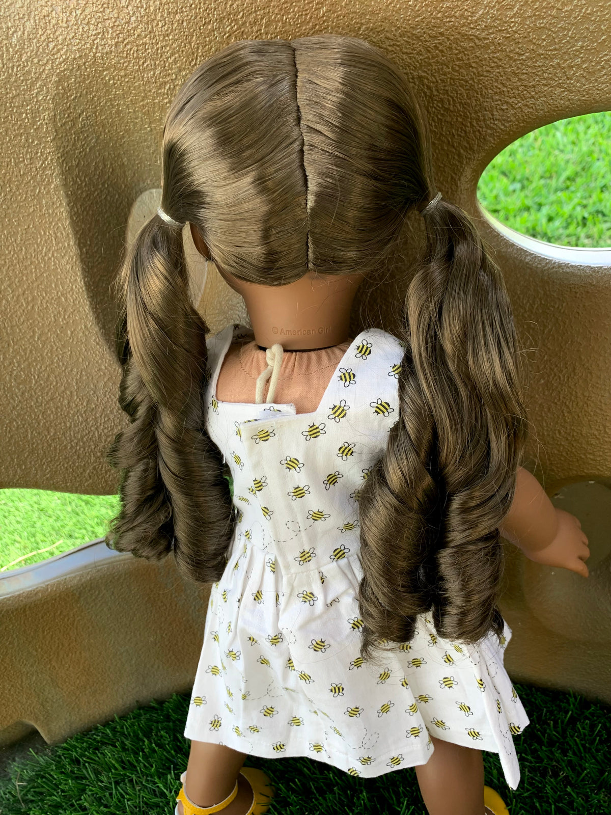 Zazou Dolls Custom doll wig for 18" American Girl Dolls - Vegan Mohair - fits 10-11" head size of dolls such as OG Blythe BJD Gotz meadowdolls
