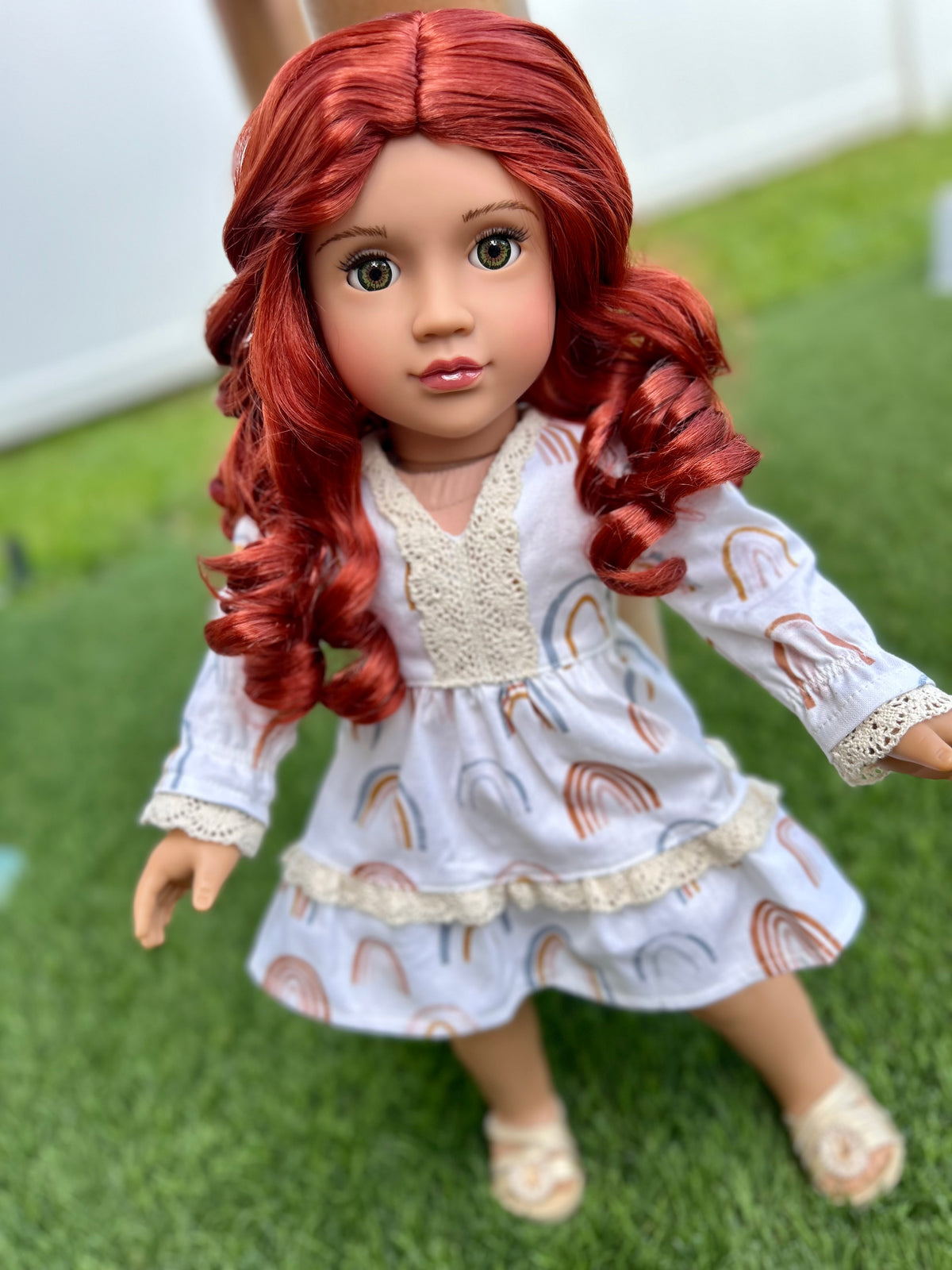 American Girl Doll Custom 18 Inch doll Vegan Mohair Wig | 10-11 Head Size "Stretch Cap" | Made to Fit 18’’ American Girl Doll OG Meadowdolls