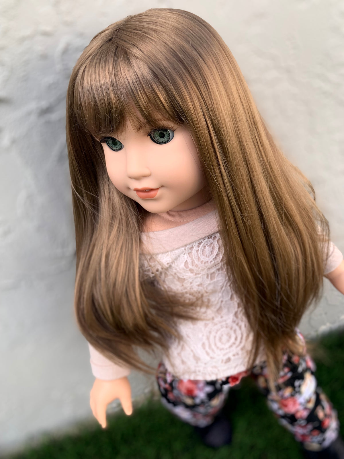 Zazou Dolls Custom doll wig for 18" American Girl Dolls - Vegan Mohair - fits 10-11" head size of dolls such as OG Blythe BJD Gotz meadowdolls