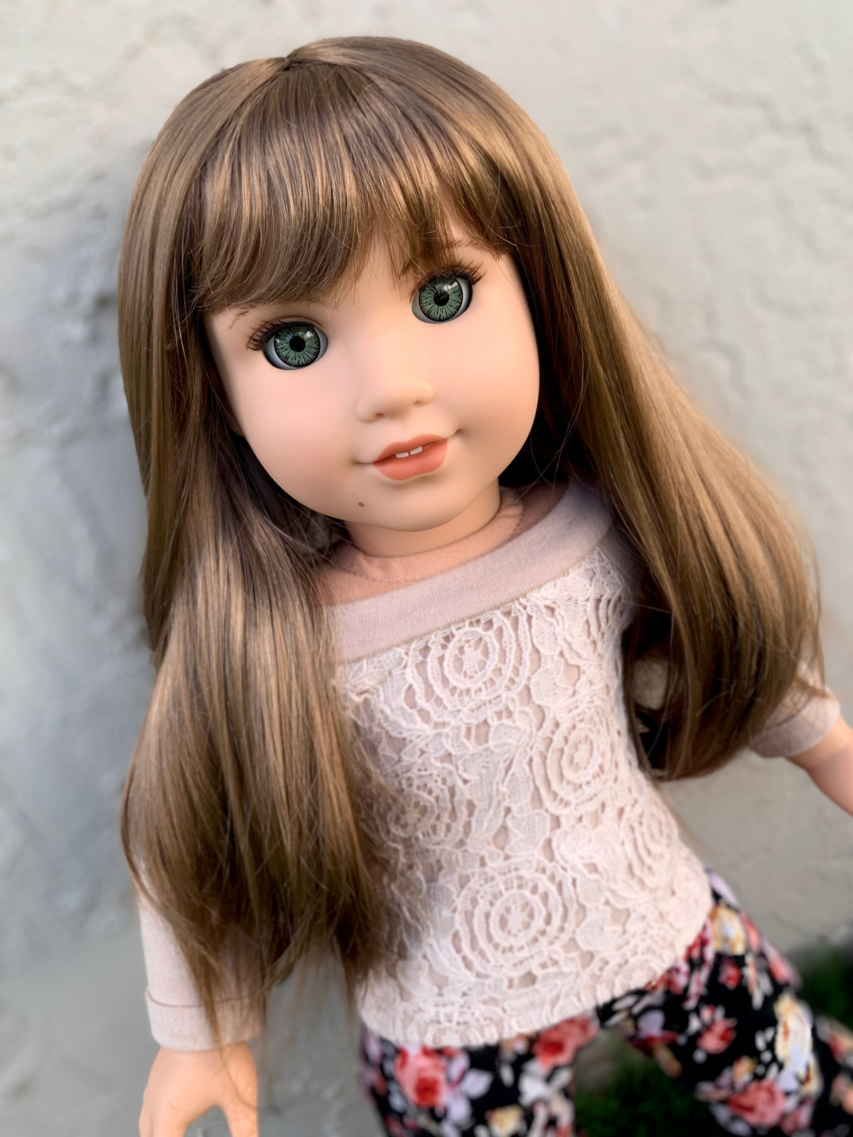 Zazou Dolls Custom doll wig for 18" American Girl Dolls - Vegan Mohair - fits 10-11" head size of dolls such as OG Blythe BJD Gotz meadowdolls