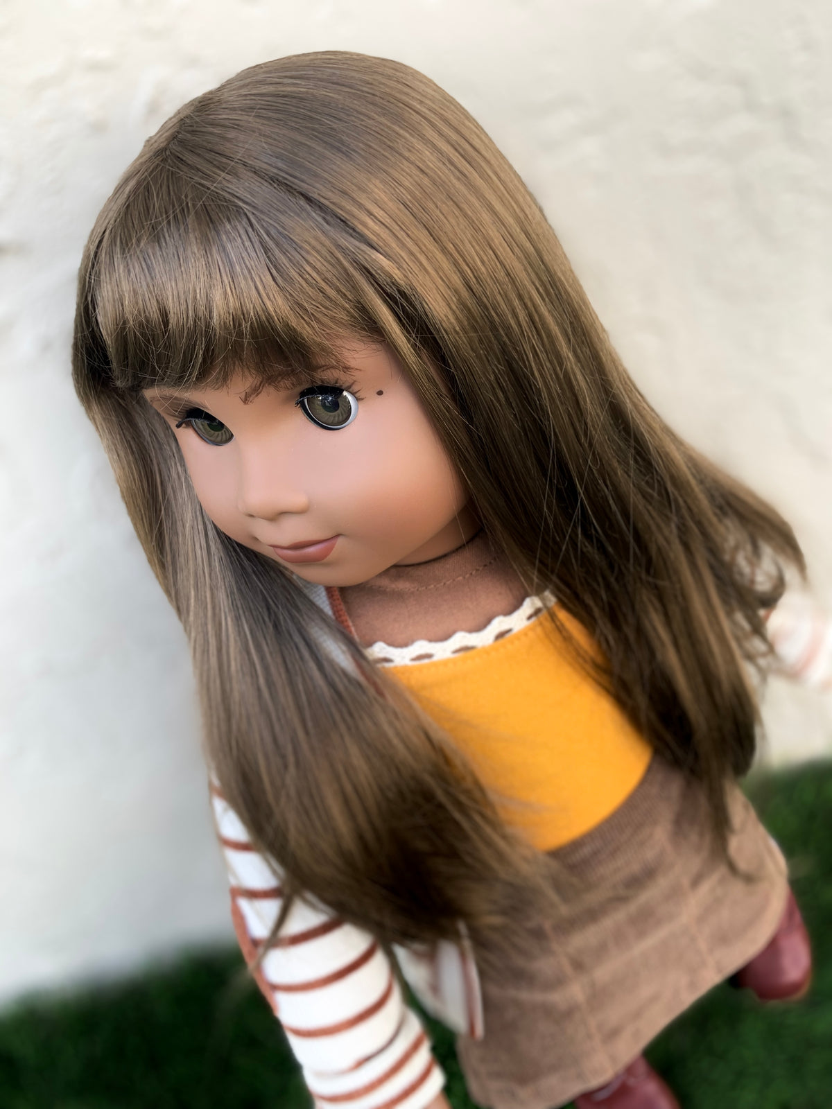 Zazou Dolls Custom doll wig for 18" American Girl Dolls - Vegan Mohair - fits 10-11" head size of dolls such as OG Blythe BJD Gotz meadowdolls