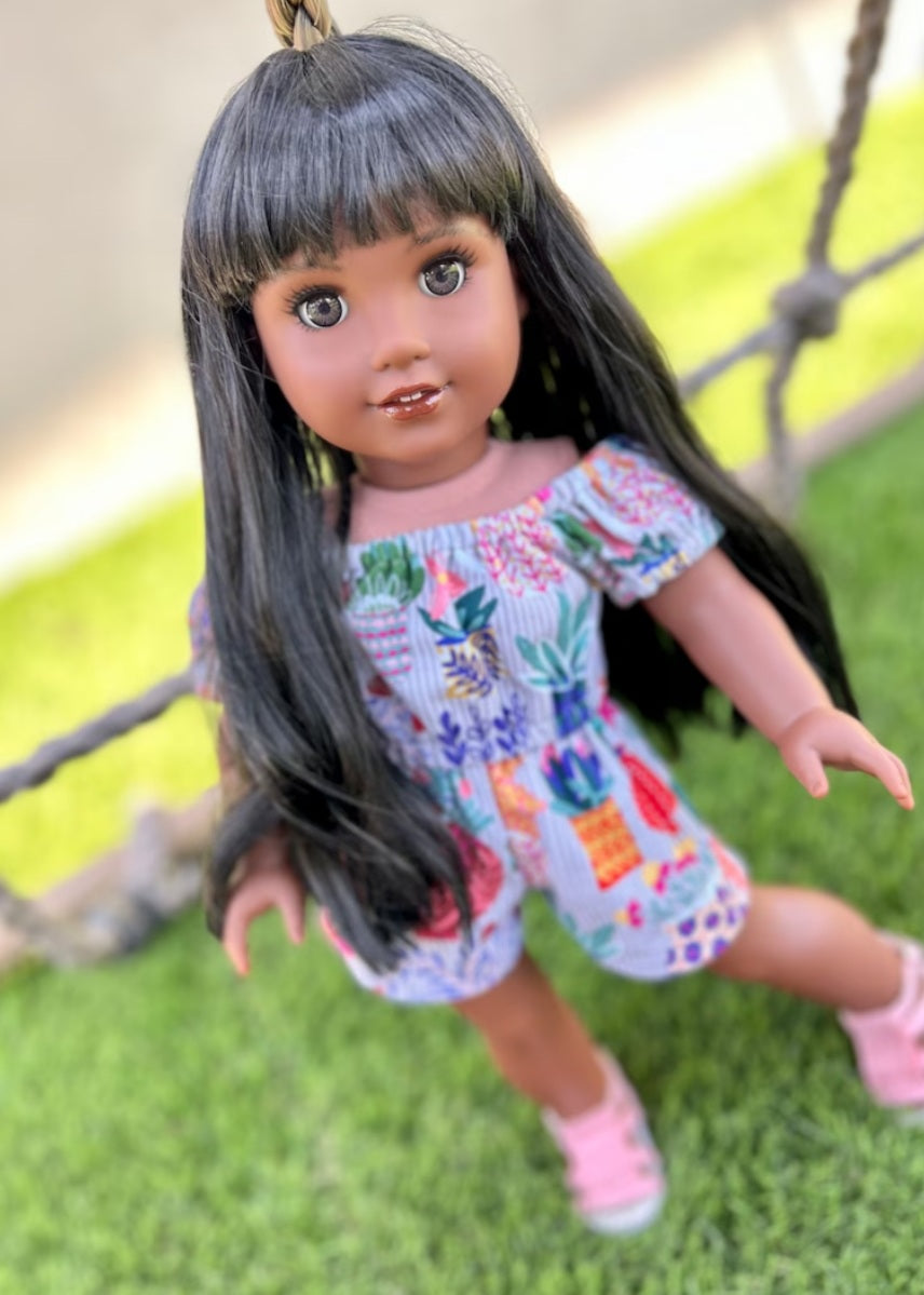 American Girl Doll Custom 18 Inch doll Vegan Mohair Wig | 10-11 Head Size "Stretch Cap" | Made to Fit 18’’ American Girl Doll OG Meadowdolls