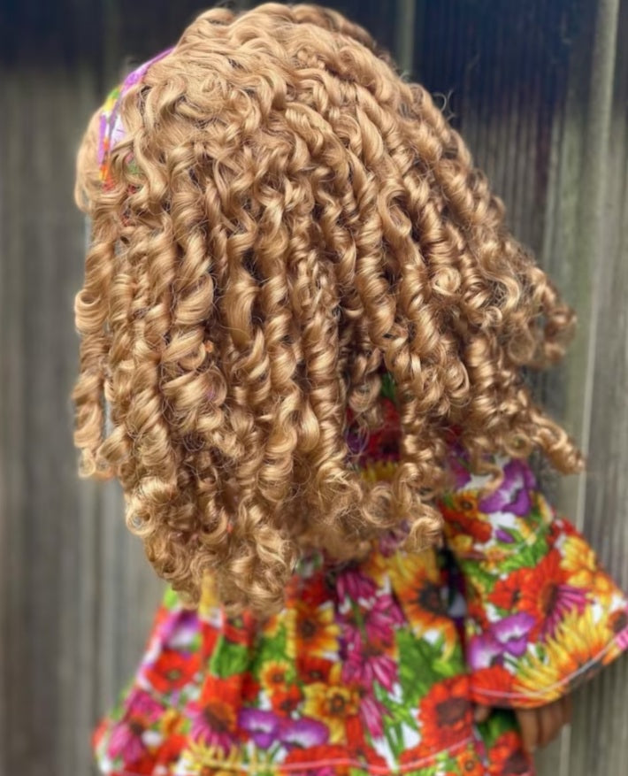 Zazou Dolls Custom 18 Inch doll Vegan Mohair Wig | 11-12" Head Size "Stretch Cap" | Made to Fit 18’’ American Doll OG Meadowdolls Ardyn