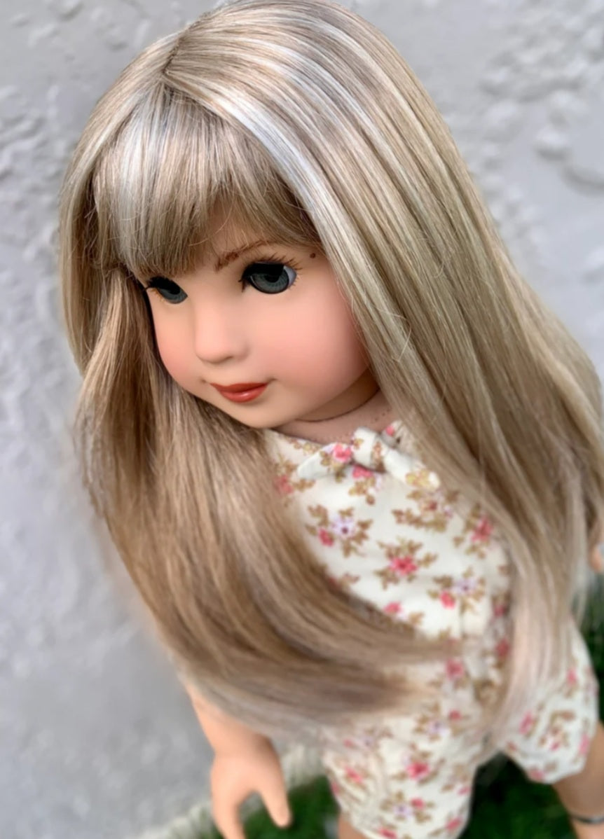 American Girl Doll Custom 18 Inch doll Vegan Mohair Wig | 10-11 Head Size "Stretch Cap" | Made to Fit 18’’ American Girl Doll OG Meadowdolls