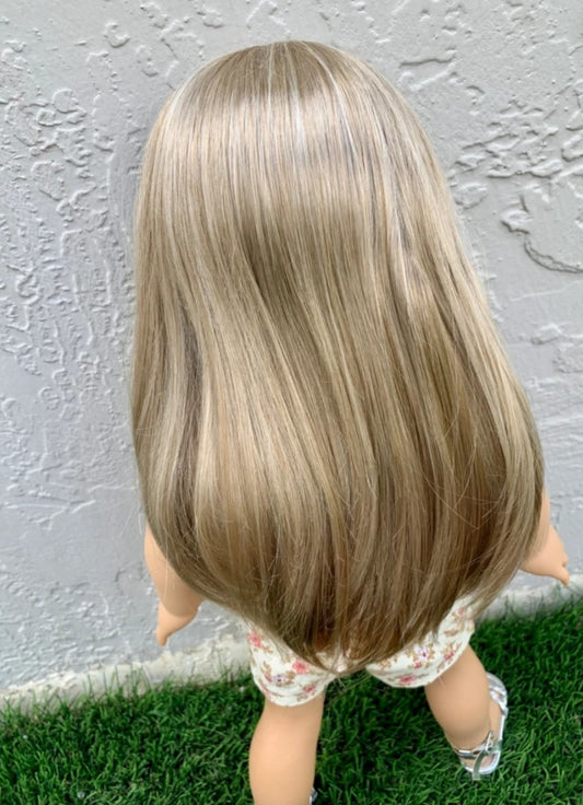 American Girl Doll Custom 18 Inch doll Vegan Mohair Wig | 10-11 Head Size "Stretch Cap" | Made to Fit 18’’ American Girl Doll OG Meadowdolls