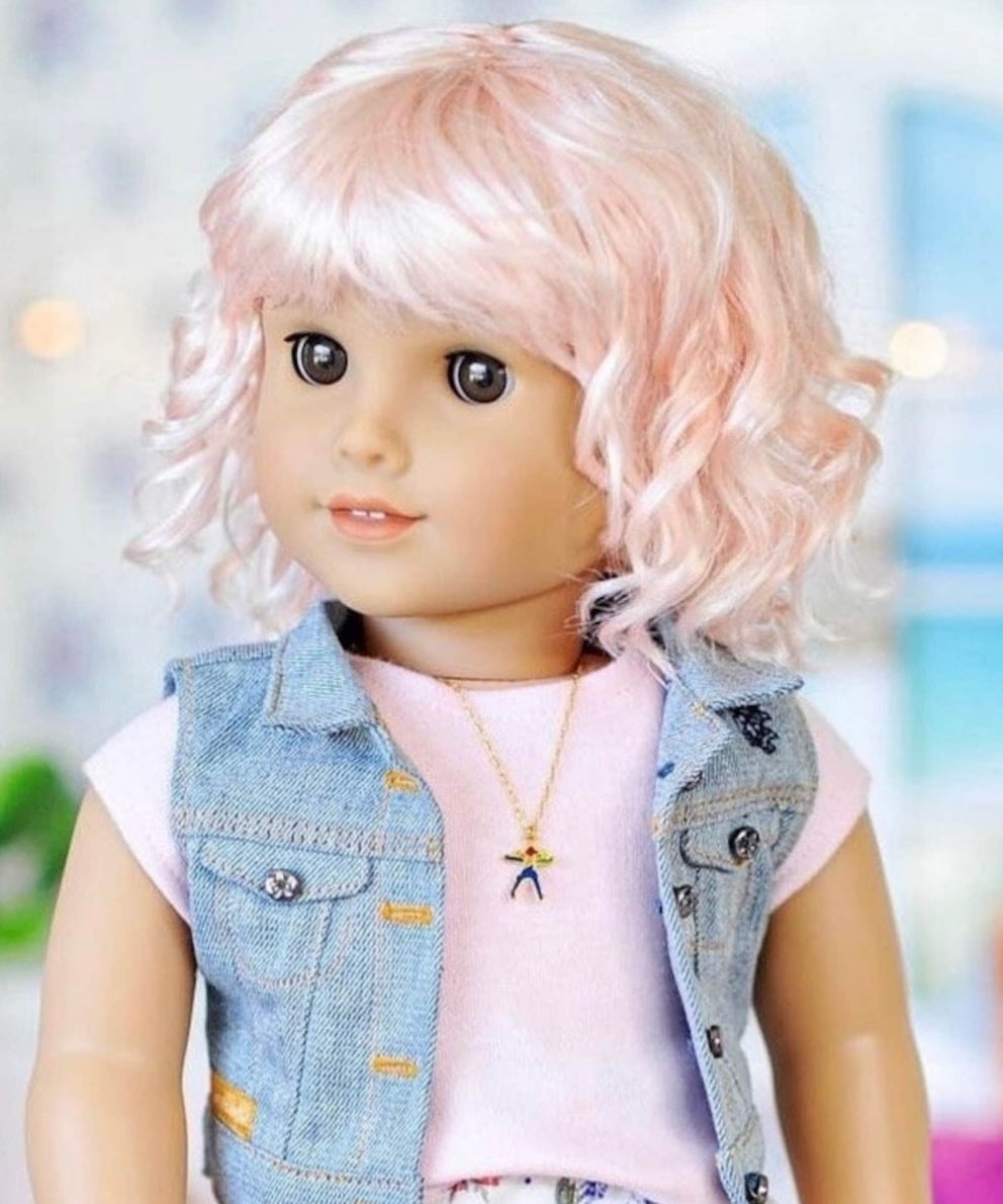 American Girl Doll Custom 18 Inch doll Vegan Mohair Wig | 10-11 Head Size "Stretch Cap" | Made to Fit 18’’ American Girl Doll OG Meadowdolls