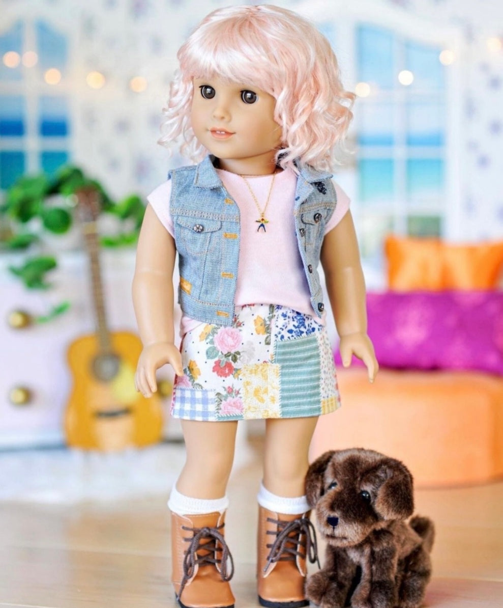 American Girl Doll Custom 18 Inch doll Vegan Mohair Wig | 10-11 Head Size "Stretch Cap" | Made to Fit 18’’ American Girl Doll OG Meadowdolls