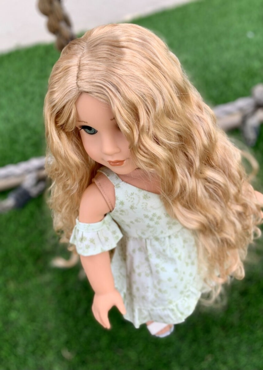 Zazou Dolls Custom doll wig for 18" American Girl Dolls - Vegan Mohair - fits 10-11" head size of dolls such as OG Blythe BJD Gotz meadowdolls (Copy)