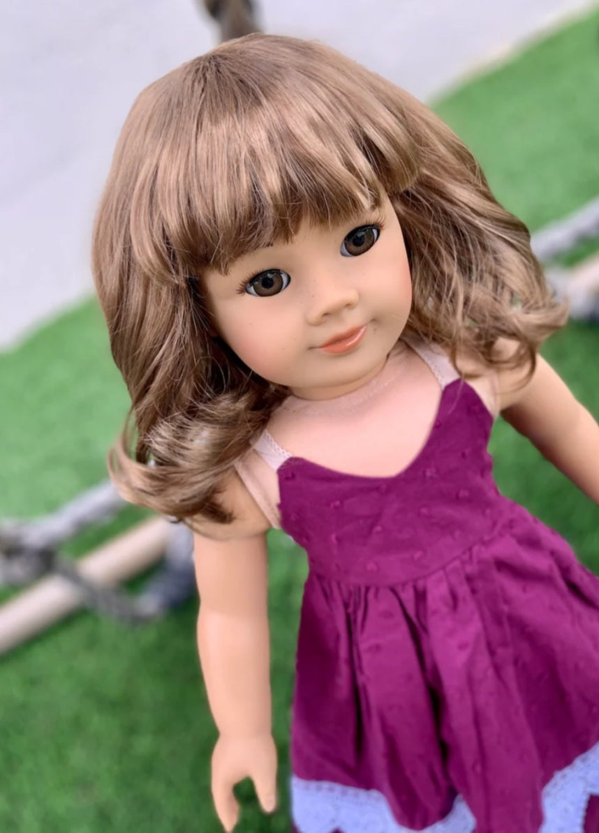 American Girl Doll Custom 18 Inch doll Vegan Mohair Wig | 10-11 Head Size "Stretch Cap" | Made to Fit 18’’ American Girl Doll OG Meadowdolls