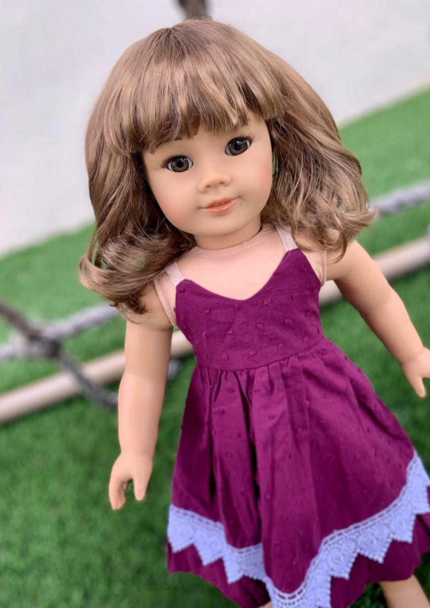 American Girl Doll Custom 18 Inch doll Vegan Mohair Wig | 10-11 Head Size "Stretch Cap" | Made to Fit 18’’ American Girl Doll OG Meadowdolls