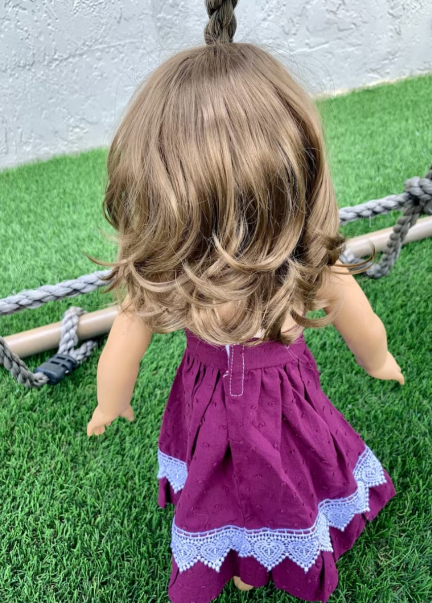 American Girl Doll Custom 18 Inch doll Vegan Mohair Wig | 10-11 Head Size "Stretch Cap" | Made to Fit 18’’ American Girl Doll OG Meadowdolls