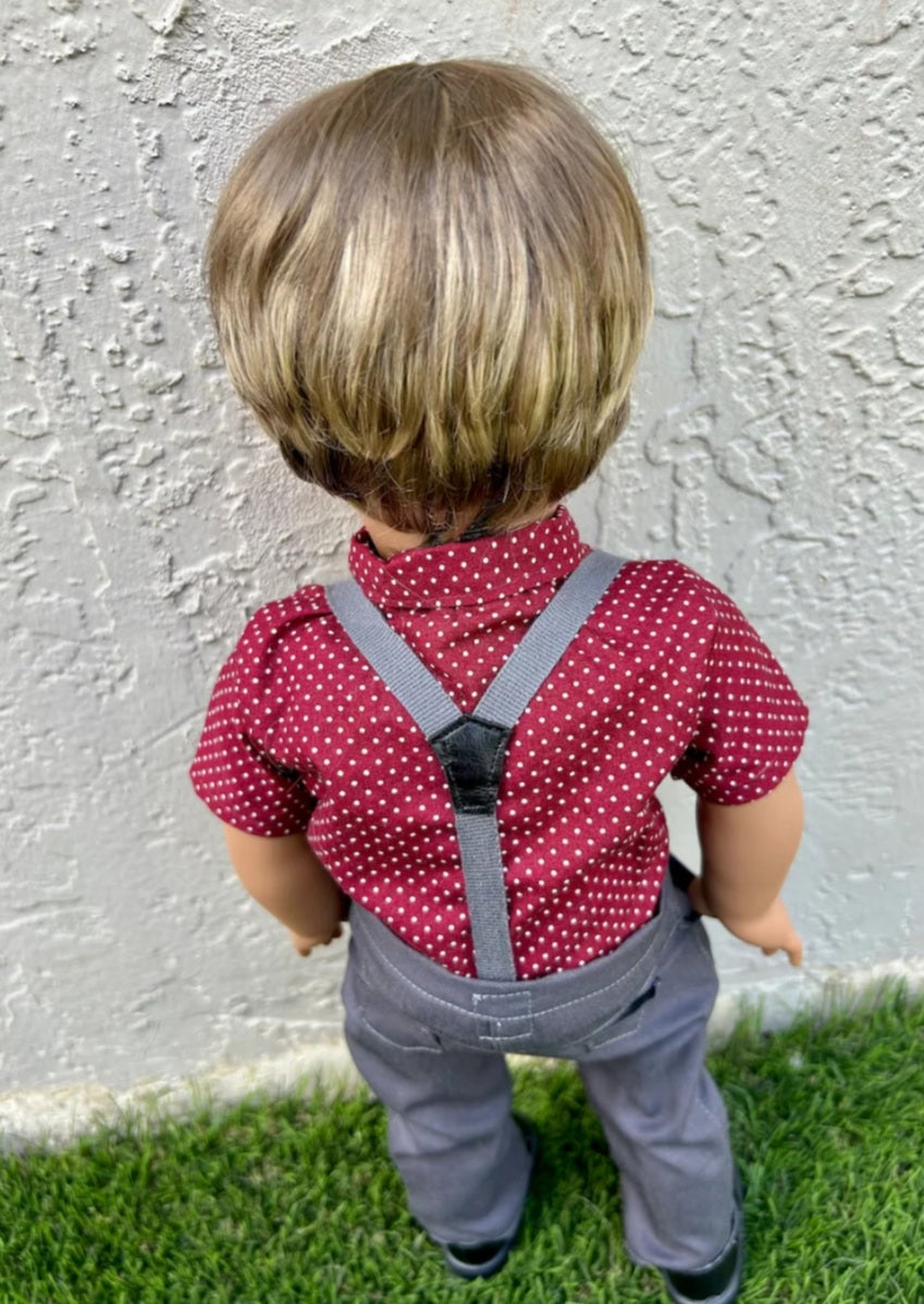 American Girl Doll Custom 18 Inch doll Vegan Mohair Wig | 10-11 Head Size "Stretch Cap" | Made to Fit 18’’ American Girl Doll OG Meadowdolls Boy