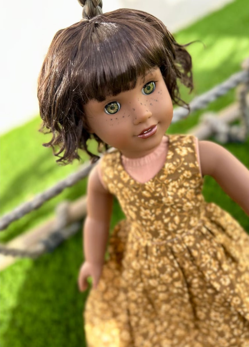 American Girl Doll Custom 18 Inch doll Vegan Mohair Wig | 10-11 Head Size "Stretch Cap" | Made to Fit 18’’ American Girl Doll OG Meadowdolls