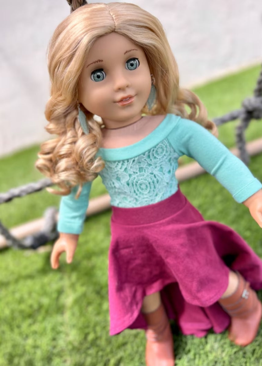 American Girl Doll Custom 18 Inch doll Vegan Mohair Wig | 10-11 Head Size "Stretch Cap" | Made to Fit 18’’ American Girl Doll OG Meadowdolls