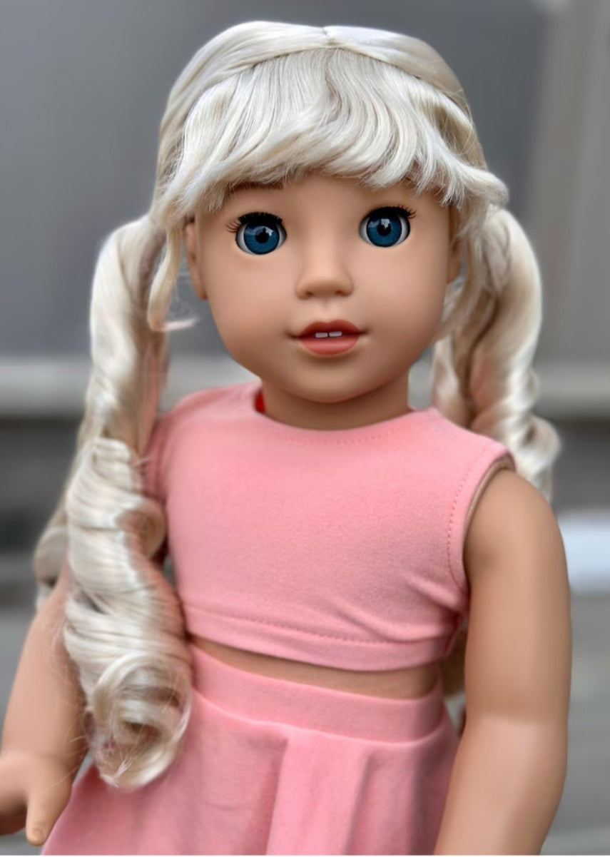 American Girl Doll Custom 18 Inch doll Vegan Mohair Wig | 10-11 Head Size "Stretch Cap" | Made to Fit 18’’ American Girl Doll OG Meadowdolls