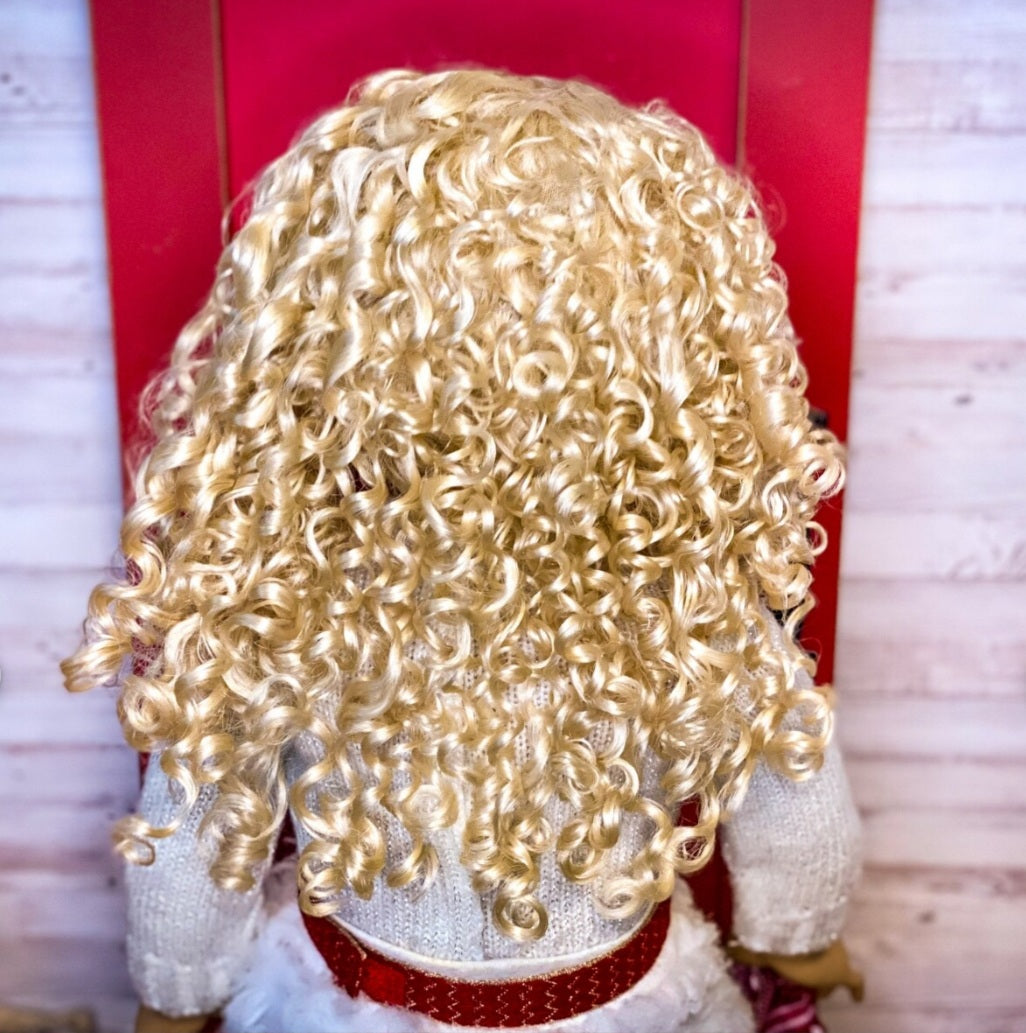 Zazou Dolls Custom 18 Inch doll Vegan Mohair Wig | 11-12" Head Size "Stretch Cap" | Made to Fit 18’’ American Doll OG Meadowdolls Ardyn