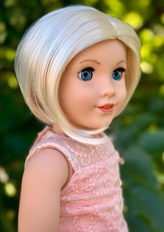 American Doll Custom 18 Inch doll Vegan Mohair Wig | 10-11 Head Size "Stretch Cap" | Made to Fit 18’’ American Doll OG Meadowdolls