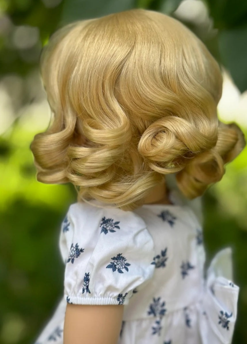 American Girl Doll Custom 18 Inch doll Vegan Mohair Wig | 10-11 Head Size "Stretch Cap" | Made to Fit 18’’ American Girl Doll OG Meadowdolls