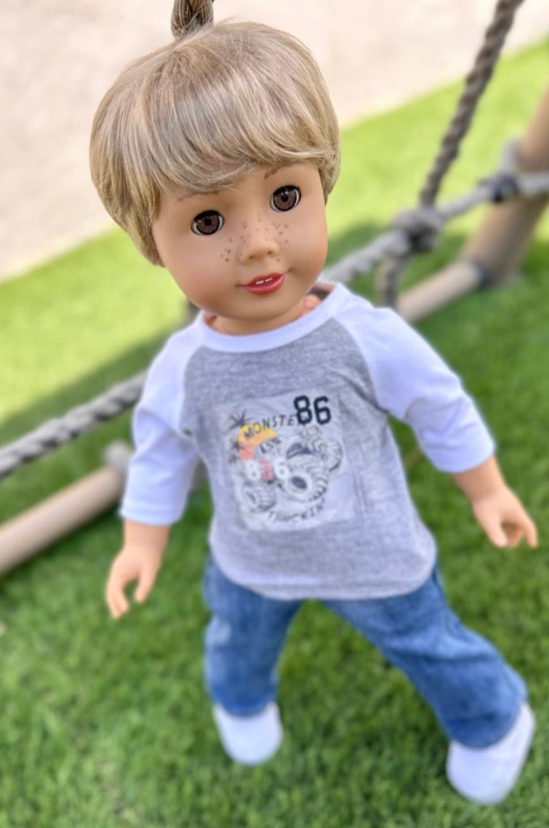 American Girl Doll Custom 18 Inch doll Vegan Mohair Wig | 10-11 Head Size "Stretch Cap" | Made to Fit 18’’ American Girl Doll OG Meadowdolls