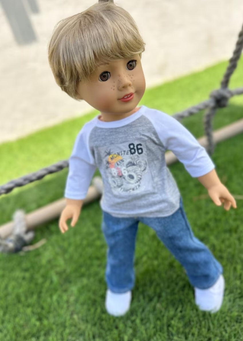 American Girl Doll Custom 18 Inch doll Vegan Mohair Wig | 10-11 Head Size "Stretch Cap" | Made to Fit 18’’ American Girl Doll OG Meadowdolls
