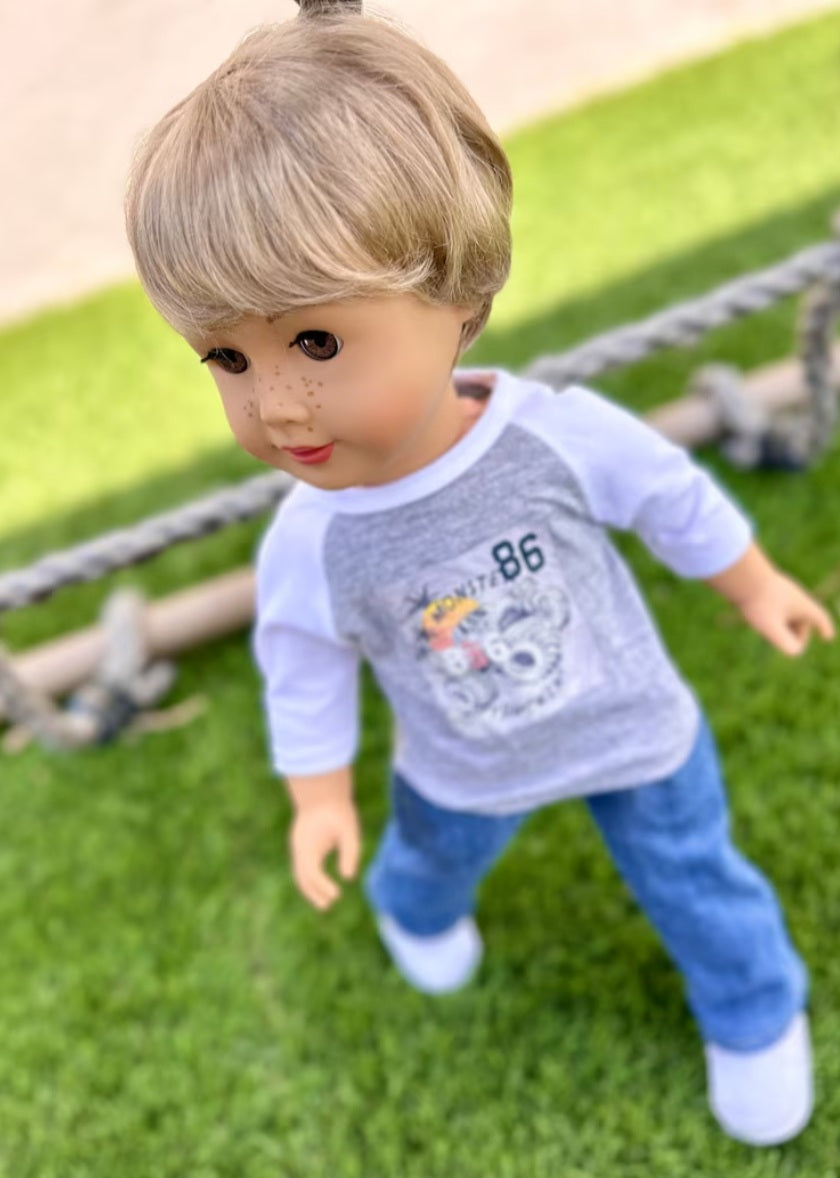 American Girl Doll Custom 18 Inch doll Vegan Mohair Wig | 10-11 Head Size "Stretch Cap" | Made to Fit 18’’ American Girl Doll OG Meadowdolls