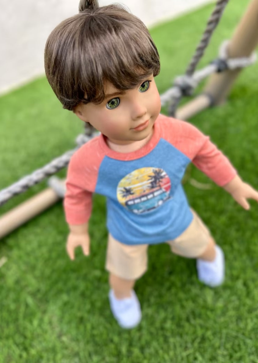 American Girl Doll Custom 18 Inch doll Vegan Mohair Wig | 10-11 Head Size "Stretch Cap" | Made to Fit 18’’ American Girl Doll OG Meadowdolls BOY