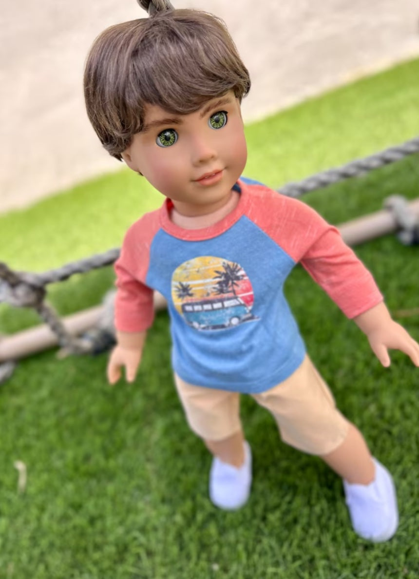 American Girl Doll Custom 18 Inch doll Vegan Mohair Wig | 10-11 Head Size "Stretch Cap" | Made to Fit 18’’ American Girl Doll OG Meadowdolls BOY