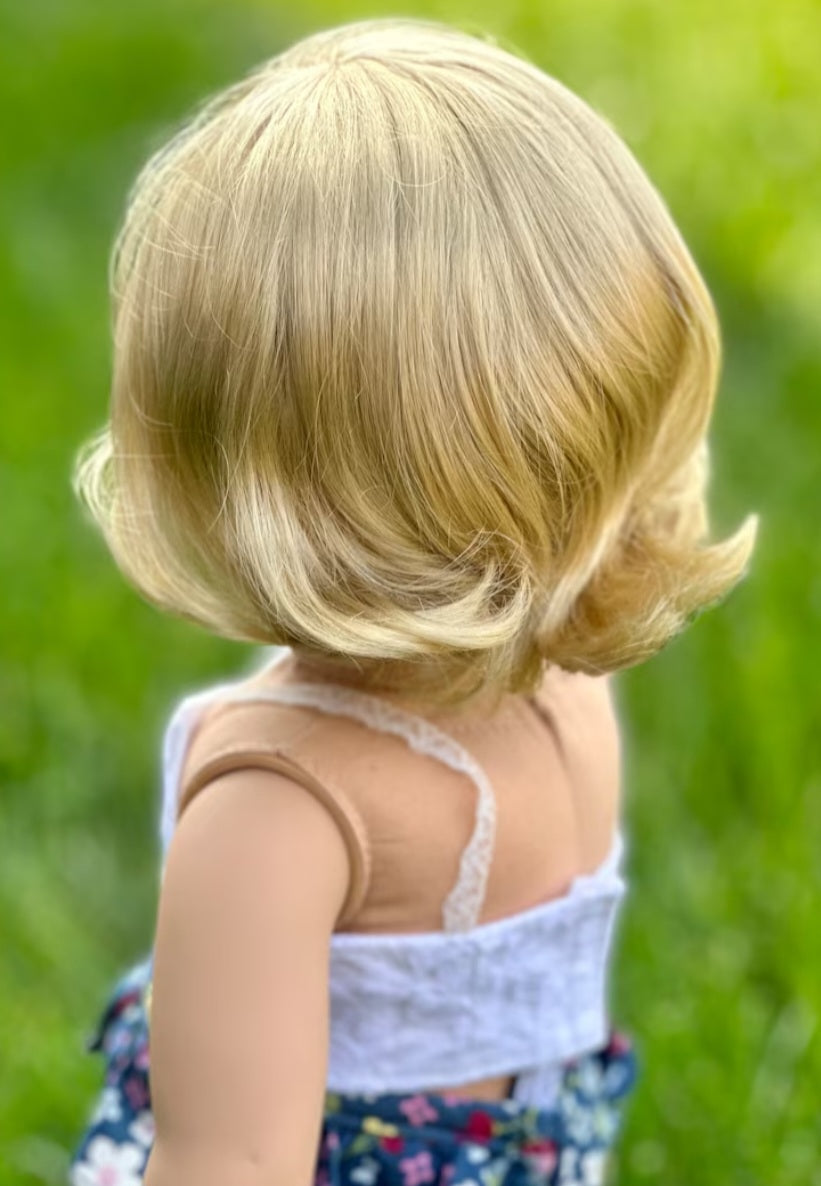 American Girl Doll Custom 18 Inch doll Vegan Mohair Wig | 10-11 Head Size "Stretch Cap" | Made to Fit 18’’ American Girl Doll OG Meadowdolls