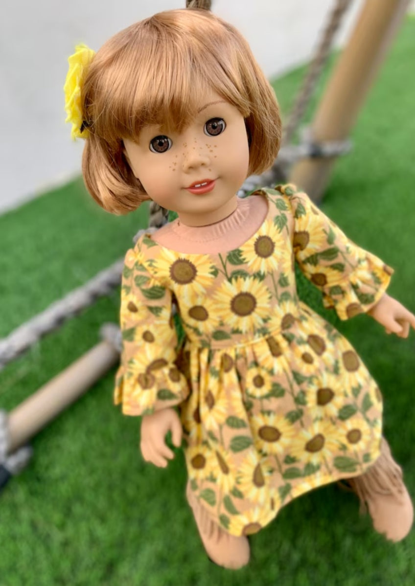 Custom doll wig for 18" American Dolls- Vegan Mohair - fits 11-12" head size "Stretch Cap" BJD Gotz meadowdolls Saffi Zazou