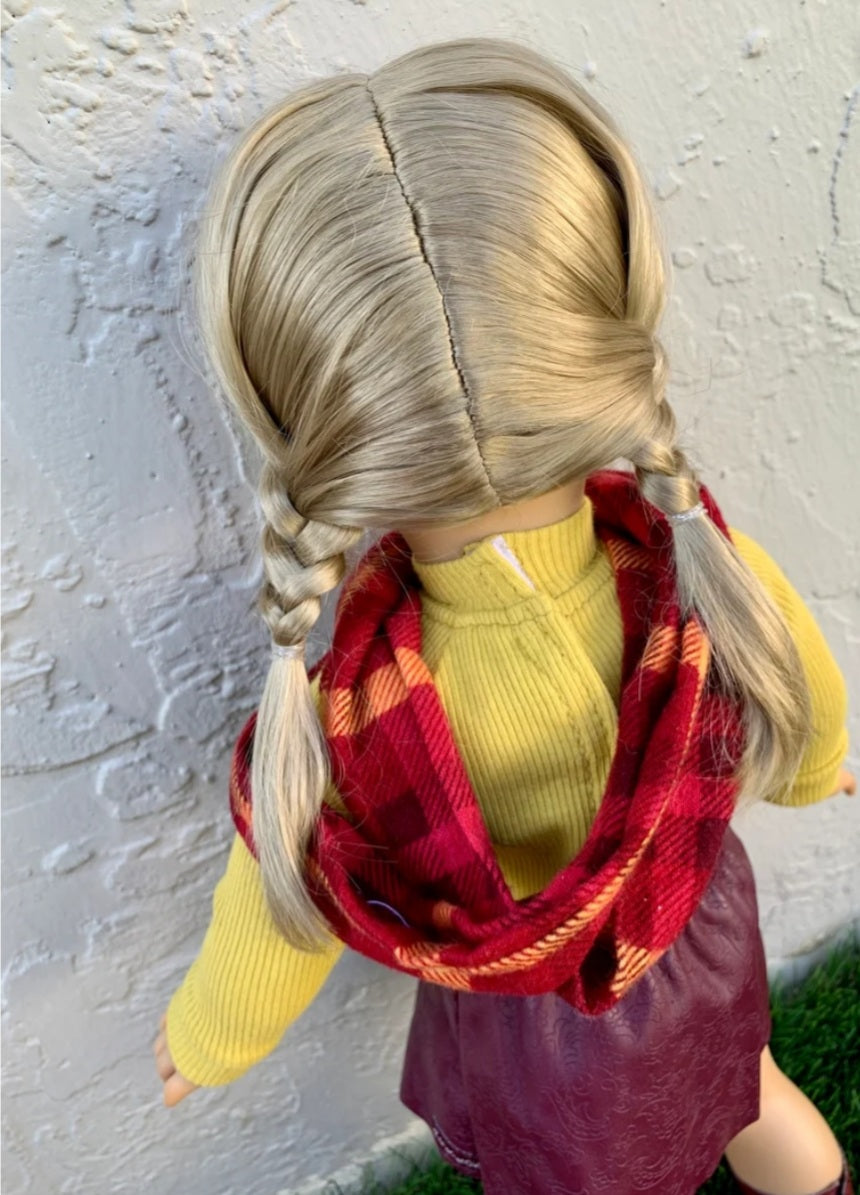 American Girl Doll Custom 18 Inch doll Vegan Mohair Wig | 10-11 Head Size "Stretch Cap" | Made to Fit 18’’ American Girl Doll OG Meadowdolls