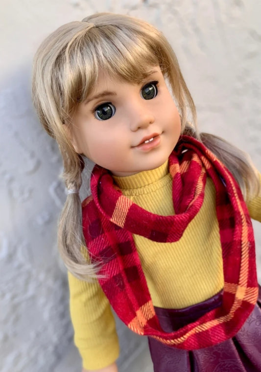 American Girl Doll Custom 18 Inch doll Vegan Mohair Wig | 10-11 Head Size "Stretch Cap" | Made to Fit 18’’ American Girl Doll OG Meadowdolls