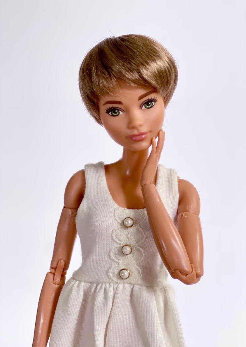 Harmonic Tan Vegan Mohair Wig for 1/6 Fashion Dolls, 3-4" Head