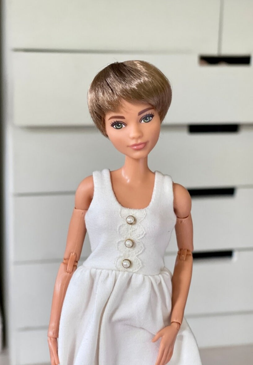 Harmonic Tan Vegan Mohair Wig for 1/6 Fashion Dolls, 3-4" Head