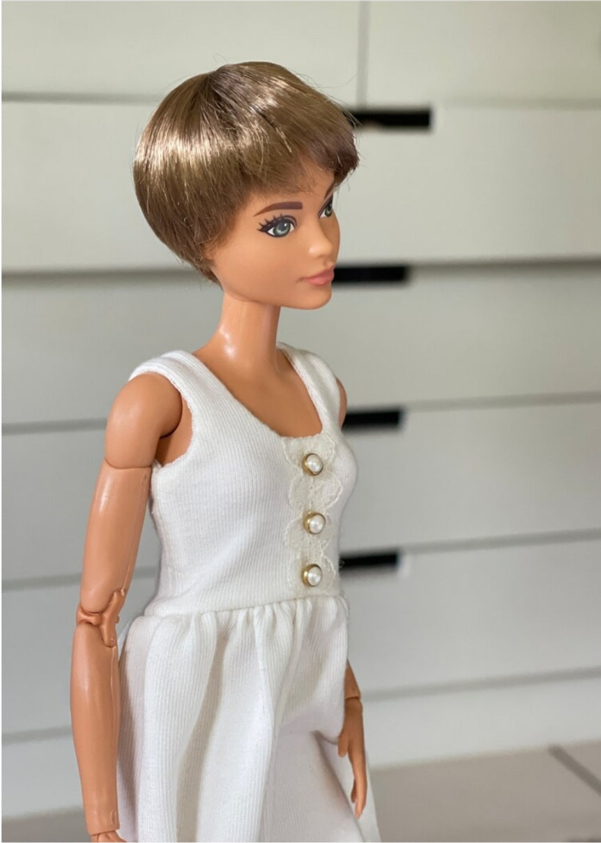 Harmonic Tan Vegan Mohair Wig for 1/6 Fashion Dolls, 3-4" Head