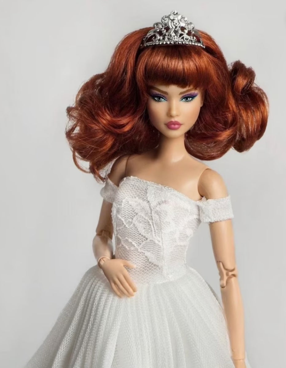 Bar Copper Vegan Mohair Wig for 1/6 Fashion Dolls, 3-4" Head