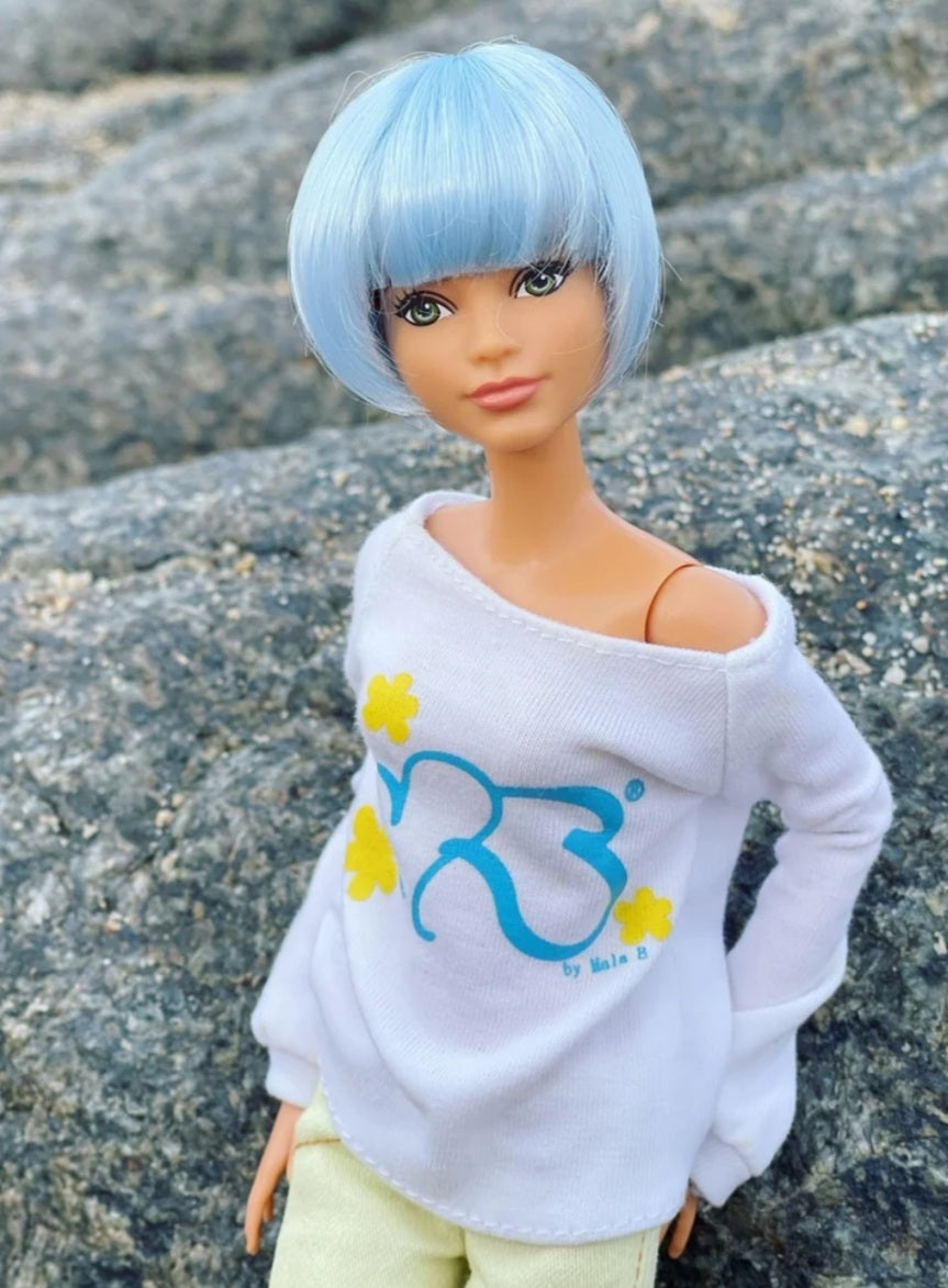 Summer Friday Vegan Mohair Wig for 1/6 Fashion Dolls, 3-4" Head