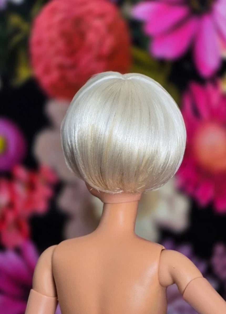 Timid Blonde Vegan Mohair Wig for 1/6 Fashion Dolls, 3-4" Head