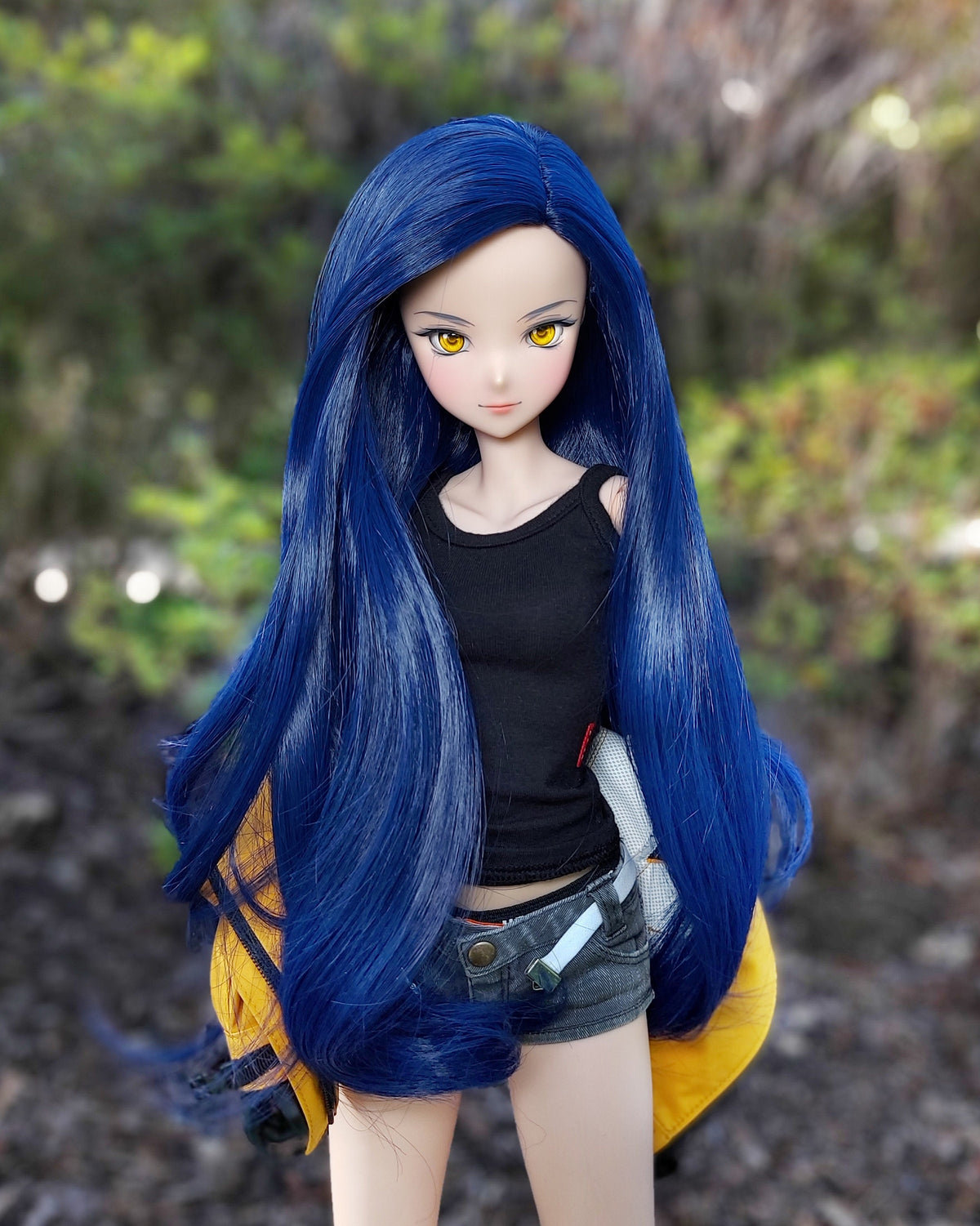 Zazou Custom doll Wig for Smart Dolls- " 8.5" head size of Bjd, SD, Dollfie Dream dolls deep blue