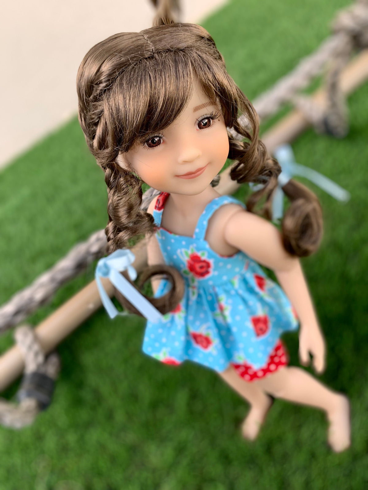 Custom doll WIG Exclusive Vegan Mohair-fits 9-10" head size Kaye Wiggs, RRFF, Wellie Dolls, bjd, girls of the orient "Loose Fit"