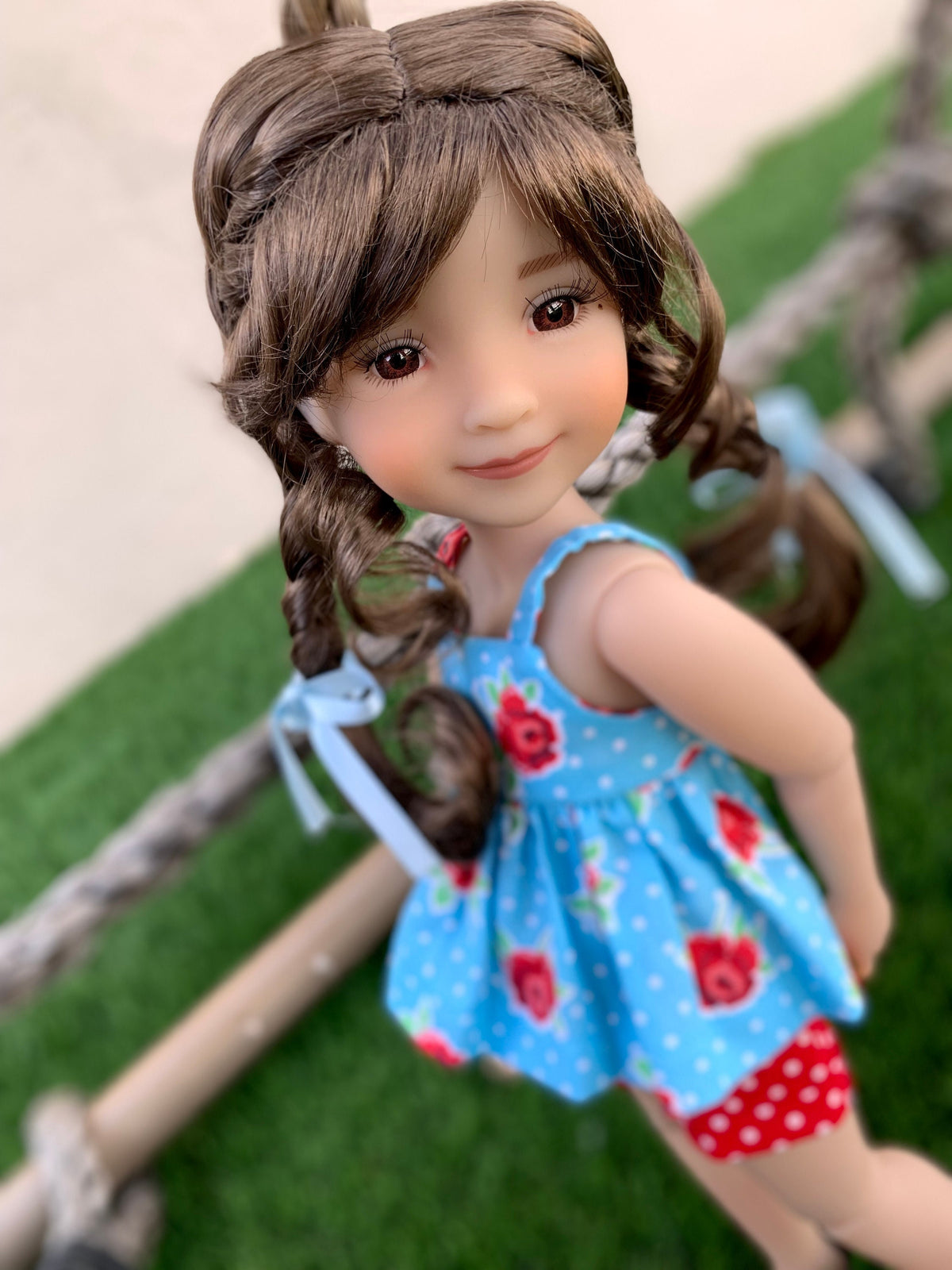Custom doll WIG Exclusive Vegan Mohair-fits 9-10" head size Kaye Wiggs, RRFF, Wellie Dolls, bjd, girls of the orient "Loose Fit"
