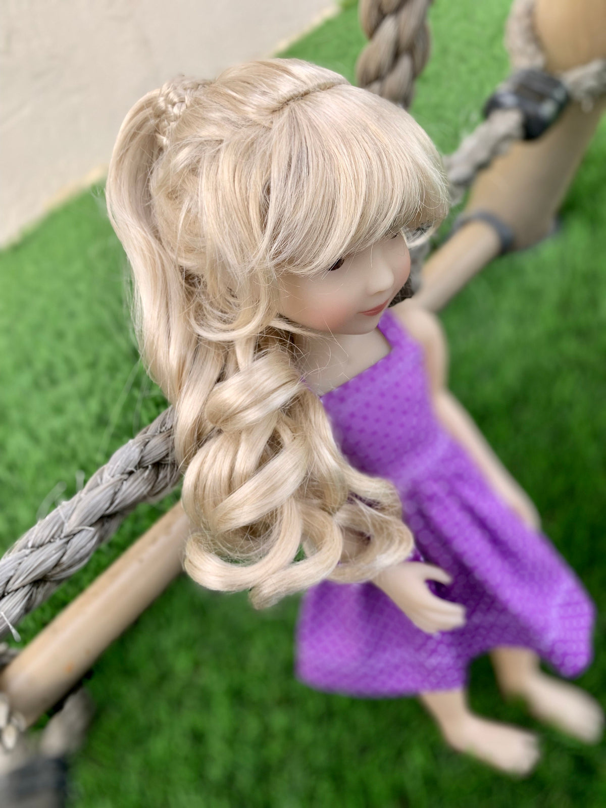 Custom WIG for 13" Dianna Effner Little Darling head size 7-8" siblings, Ellowyne, My Meadow, Mini Pal Maru, Liz Frost "Stretch Cap"