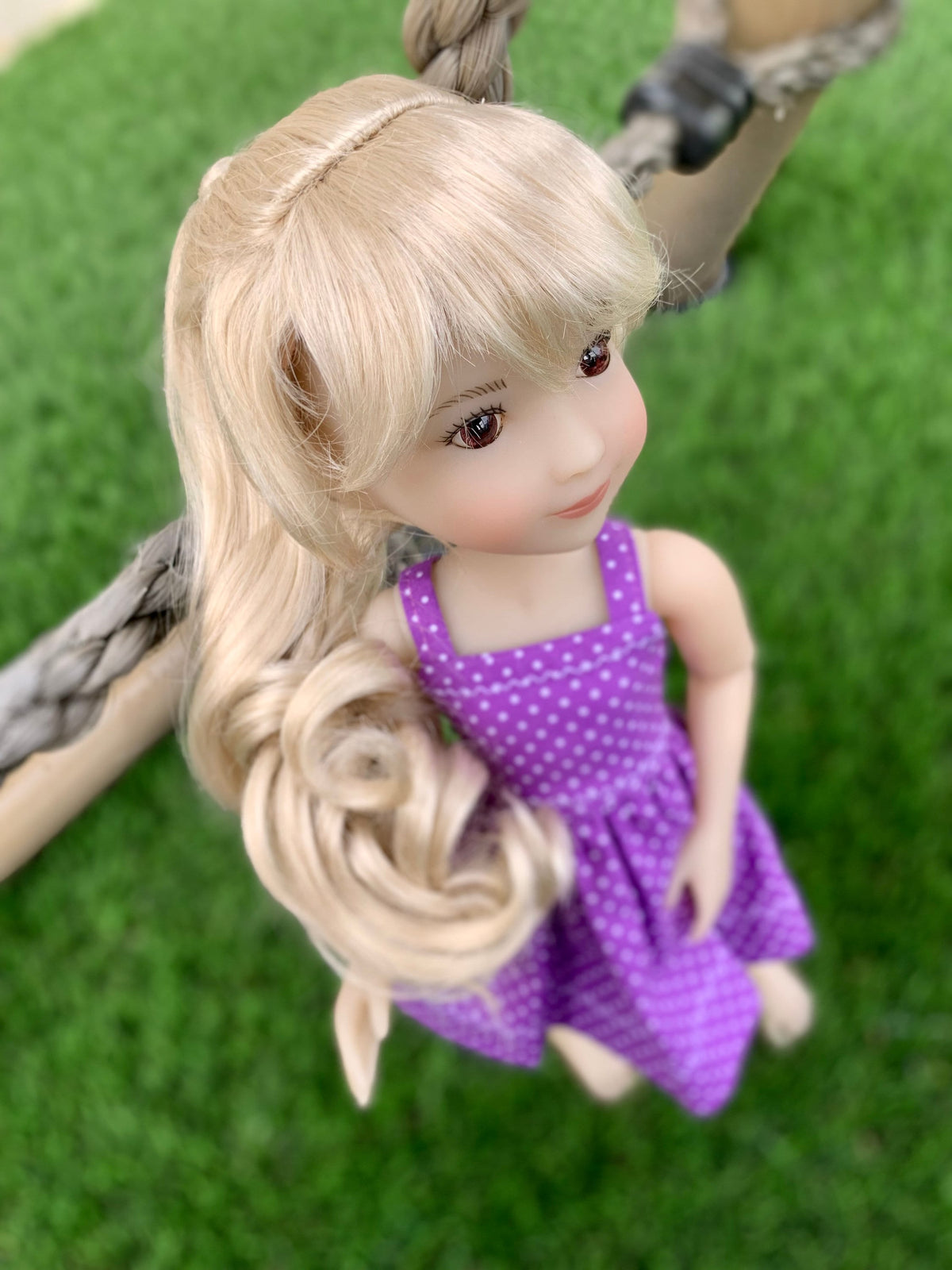 Custom WIG for 13" Dianna Effner Little Darling head size 7-8" siblings, Ellowyne, My Meadow, Mini Pal Maru, Liz Frost "Stretch Cap"