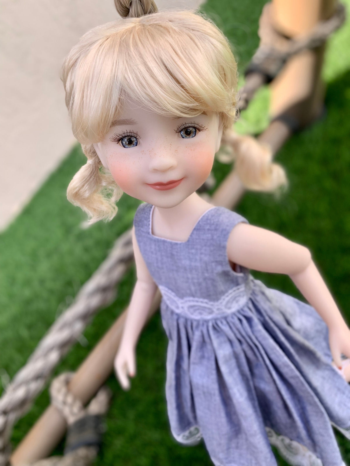 Custom doll WIG Exclusive Vegan Mohair-fits 9-10" head size Kaye Wiggs, RRFF, Wellie Dolls, bjd, Girl for All Time"Loose Fit"