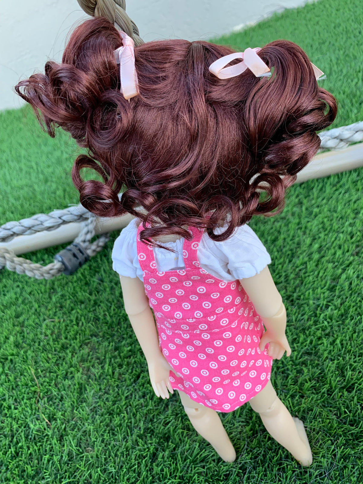 Exclusive Vegan Mohair Custom doll WIG fits 9-10" head size Kaye Wiggs, RRFF, Meadowdolls , bjd, "Loose Fit" Zazou Dolls