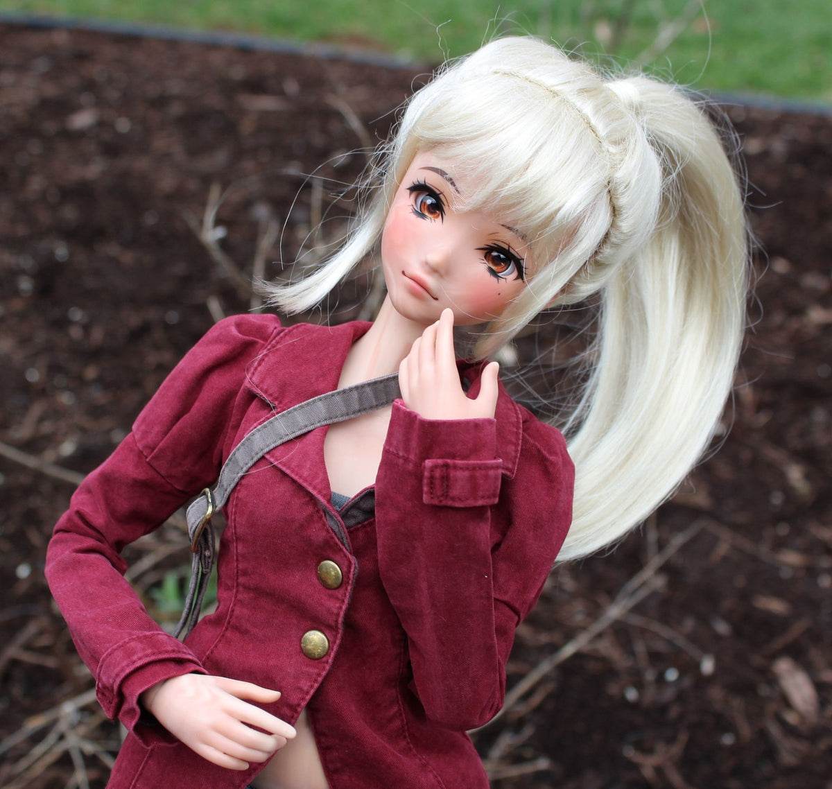Custom doll Wig for Smart Dolls- Heat Safe - Tangle Resistant- 8.5" head size of Bjd, SD, Dollfie Dream dolls Blonde Vegan Mohair