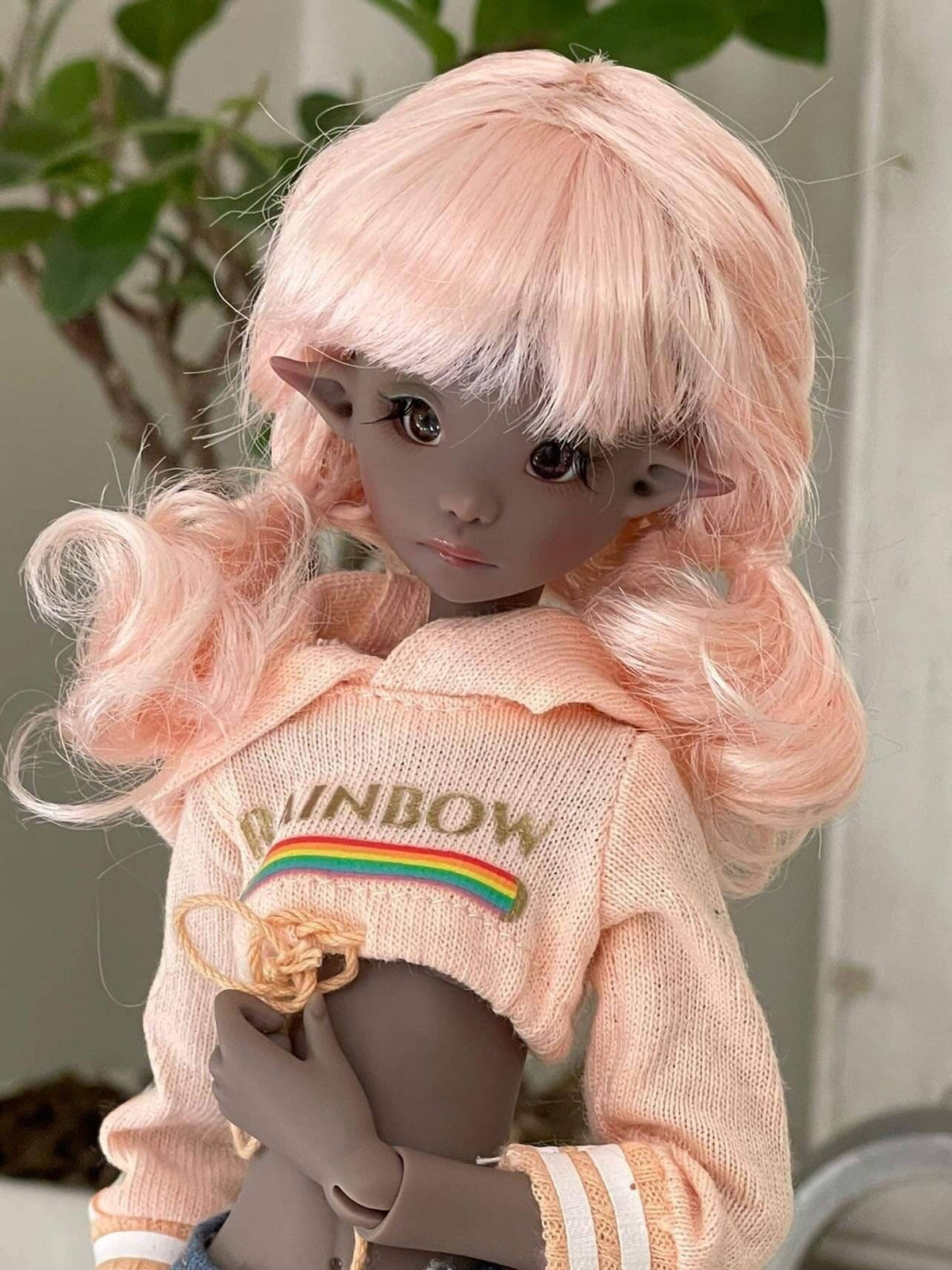 Custom WIG for head size 5-6" Lati Doll, Meadowdolls Twinkles , Atelier Momoni dolls Dollfie Lati Yellow Pukifee or similar Vegan mohair